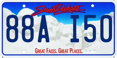SD license plate 88AI50