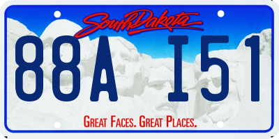 SD license plate 88AI51