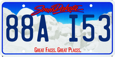 SD license plate 88AI53