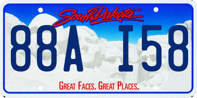 SD license plate 88AI58
