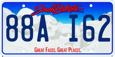 SD license plate 88AI62