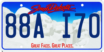 SD license plate 88AI70