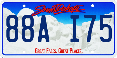 SD license plate 88AI75