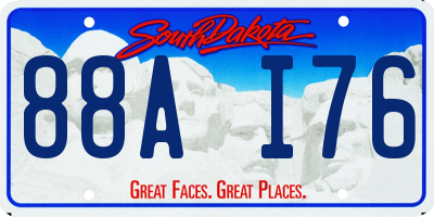 SD license plate 88AI76