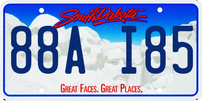 SD license plate 88AI85