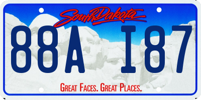 SD license plate 88AI87