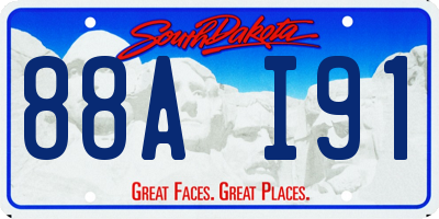 SD license plate 88AI91