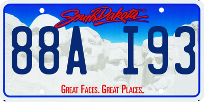 SD license plate 88AI93
