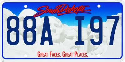 SD license plate 88AI97