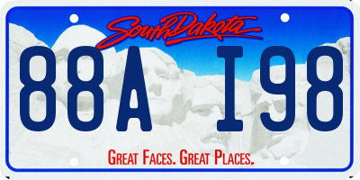 SD license plate 88AI98