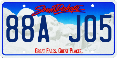 SD license plate 88AJ05