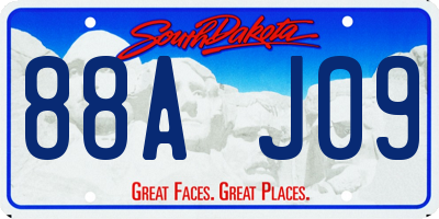 SD license plate 88AJ09