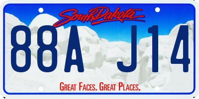 SD license plate 88AJ14