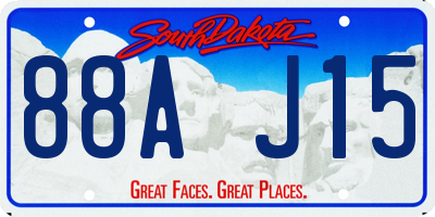 SD license plate 88AJ15
