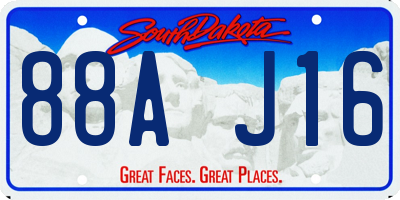SD license plate 88AJ16