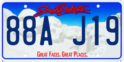 SD license plate 88AJ19