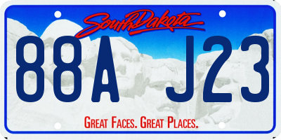 SD license plate 88AJ23