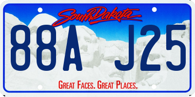SD license plate 88AJ25