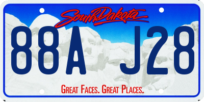 SD license plate 88AJ28