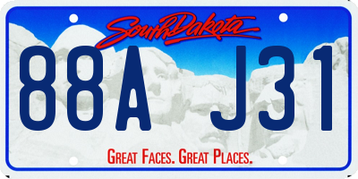 SD license plate 88AJ31