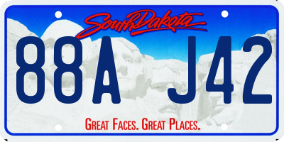 SD license plate 88AJ42
