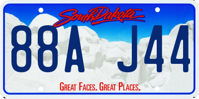 SD license plate 88AJ44