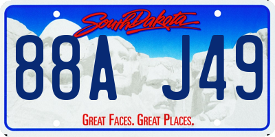 SD license plate 88AJ49