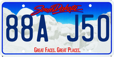 SD license plate 88AJ50