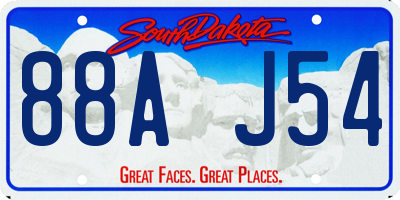 SD license plate 88AJ54