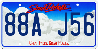 SD license plate 88AJ56