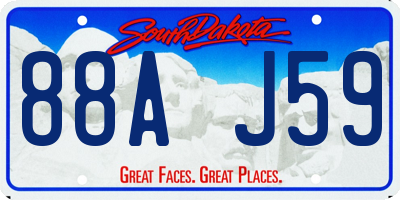 SD license plate 88AJ59