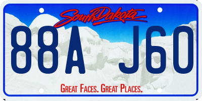 SD license plate 88AJ60