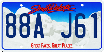 SD license plate 88AJ61