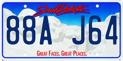 SD license plate 88AJ64