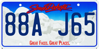 SD license plate 88AJ65