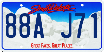 SD license plate 88AJ71