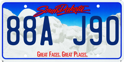 SD license plate 88AJ90