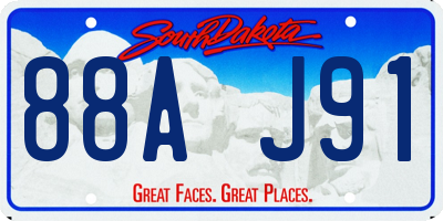 SD license plate 88AJ91