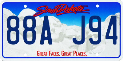 SD license plate 88AJ94