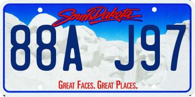 SD license plate 88AJ97