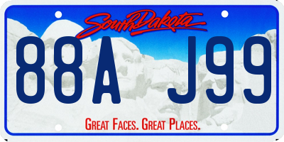 SD license plate 88AJ99