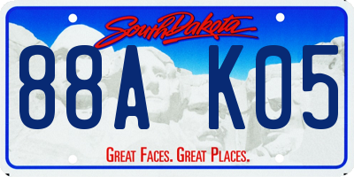 SD license plate 88AK05