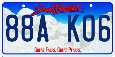 SD license plate 88AK06