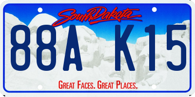 SD license plate 88AK15