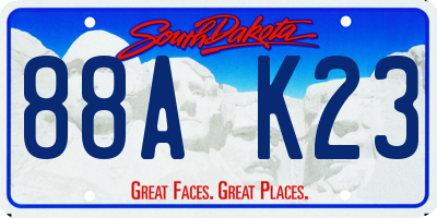 SD license plate 88AK23