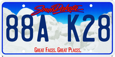 SD license plate 88AK28