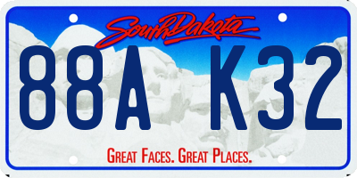 SD license plate 88AK32