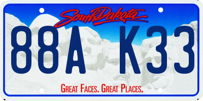 SD license plate 88AK33