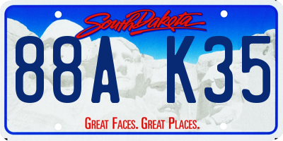 SD license plate 88AK35