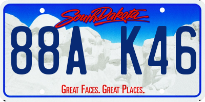 SD license plate 88AK46